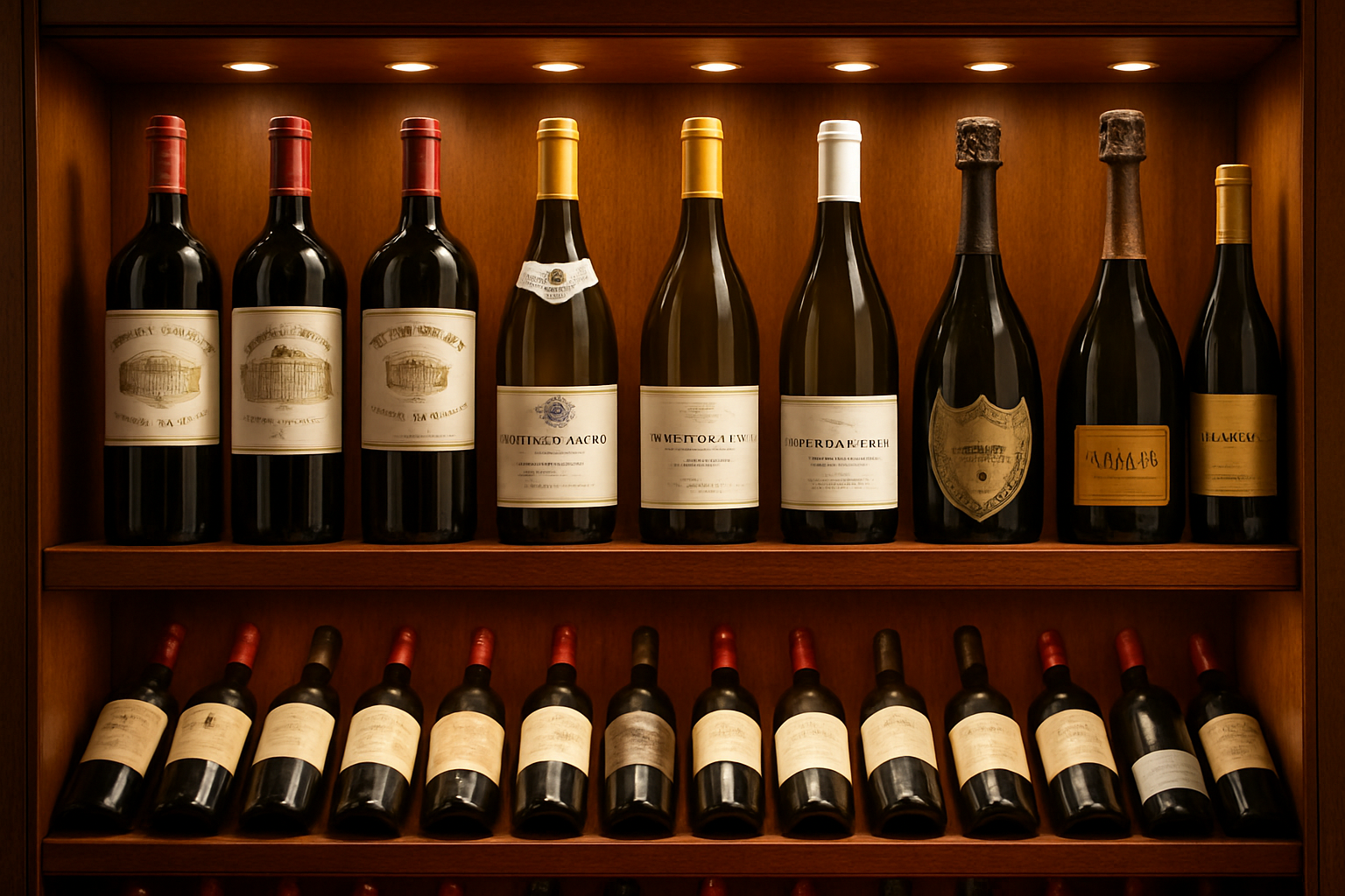 a shelf with the top shelf of the best wines
